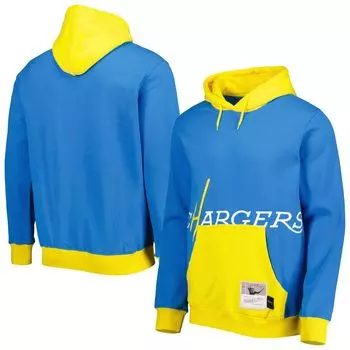 Мужской пуловер с капюшоном Mitchell & Ness Powder Blue Los Angeles Chargers Big Face 5.0
