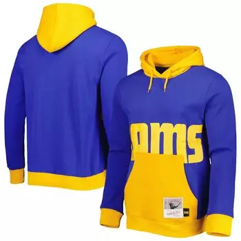 Мужской пуловер с капюшоном Mitchell & Ness Royal Los Angeles Rams Big Face 5.0