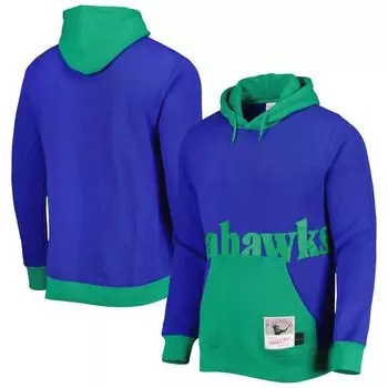 Мужской пуловер с капюшоном Mitchell & Ness Royal Seattle Seahawks Big Face 5.0