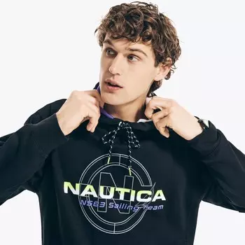 Мужской пуловер с капюшоном Nautica Sailing Team, цвет True Black