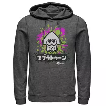 Мужской пуловер с капюшоном Nintendo Splatoon Inkling Text Splatter Licensed Character