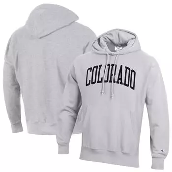 Мужской пуловер с капюшоном обратного переплетения Champion Heathered Grey Colorado Buffaloes Team Arch