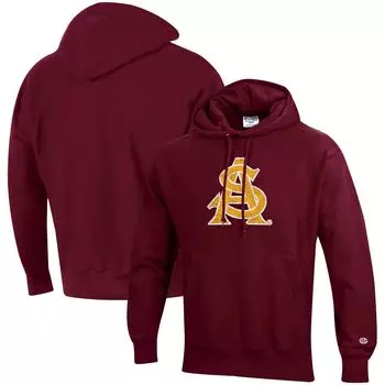 Мужской пуловер с капюшоном обратного переплетения с логотипом Champion Maroon Arizona State Sun Devils Vault