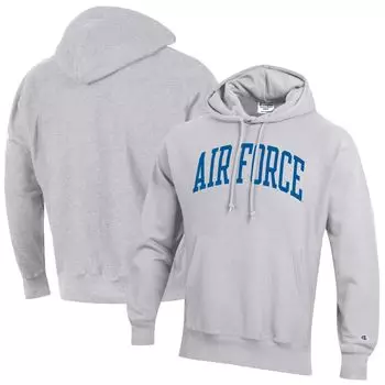 Мужской пуловер с капюшоном обратного плетения Champion Heathered Grey Air Force Falcons Team Arch