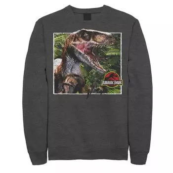 Мужской пуловер с капюшоном «Парк Юрского периода Raptor Coming Out Of Forest» Licensed Character