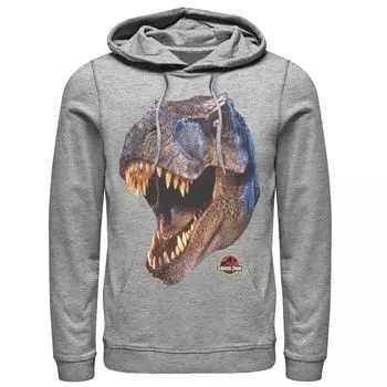 Мужской пуловер с капюшоном «Парк Юрского периода T-Rex Head Roar» Licensed Character