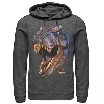 Мужской пуловер с капюшоном «Парк Юрского периода T-Rex Head Roar» Licensed Character
