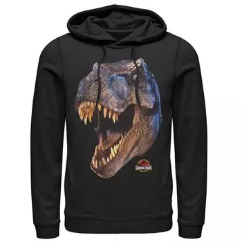 Мужской пуловер с капюшоном «Парк Юрского периода T-Rex Head Roar» Licensed Character, черный