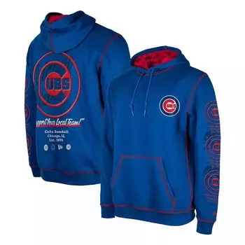 Мужской пуловер с капюшоном Royal Chicago Cubs Team с разрезом New Era