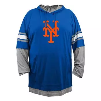Мужской пуловер с капюшоном Royal New York Mets Big & Tall Twofer New Era