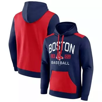 Мужской пуловер с капюшоном с фирменным логотипом Boston Red Sox Chip темно-синего/красного цвета Fanatics