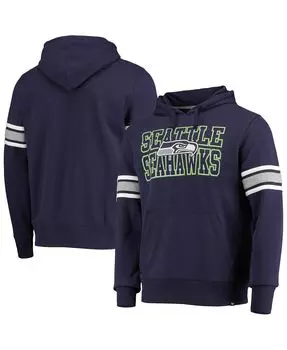Мужской пуловер с капюшоном с капюшоном seattle seahawks темно-синего колледжа '47 Brand, синий