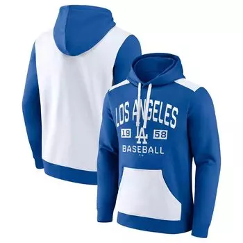 Мужской пуловер с капюшоном с логотипом Royal/White Los Angeles Dodgers Chip In Team Fanatics