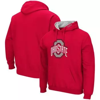 Мужской пуловер с капюшоном Scarlet Ohio State Buckeyes Arch & Logo 3.0 Colosseum