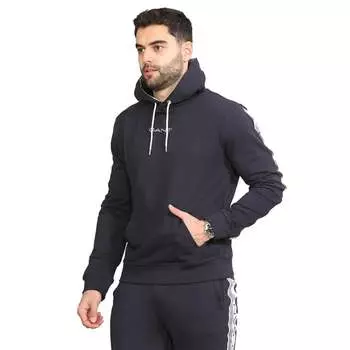 Мужской пуловер с капюшоном в полоску Gant, синий