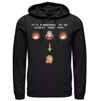 Мужской пуловер с капюшоном Zelda It's Dangerous To Go Alone Licensed Character