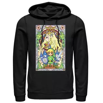 Мужской пуловер с капюшоном Zelda Stained Glass Licensed Character