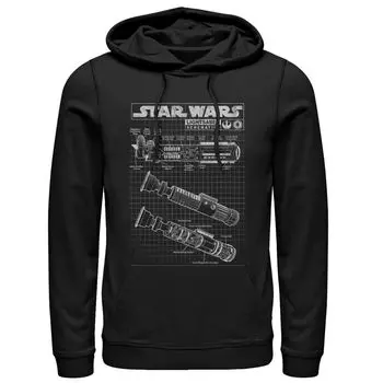 Мужской пуловер с капюшоном «Звездные войны» Light Saber Licensed Character
