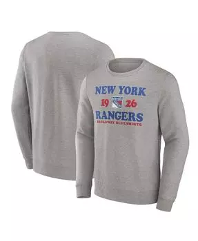 Мужской пуловер с логотипом Heather Charcoal New York Rangers Fierce Competitor Fanatics