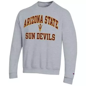 Мужской пуловер с высоким мотором Heather Grey Arizona State Sun Devils, толстовка Champion