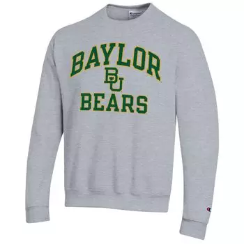 Мужской пуловер с высоким мотором Heather Grey Baylor Bears Champion