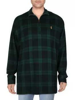 Мужской пуловер в рубчик с логотипом Big & Tall Tartan Polo Ralph Lauren, цвет Blackwatch Plaid
