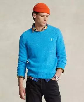 Мужской пушистый свитер из смесовой шерсти Polo Ralph Lauren, синий