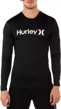 Мужской рашгард Hurley One and Only Quickdry с длинными рукавами, черный
