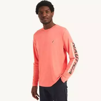 Мужской рашгард Nautica, изготовленный с учетом экологических требований, цвет teaberry 17-1736tcx