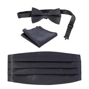 Мужской регулируемый комплект из атласа и пояса с узором пейсли Gioberti, цвет Charcoal