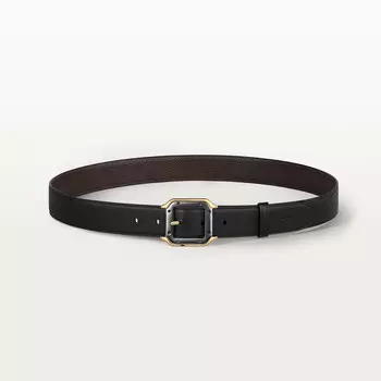 Мужской ремень Cartier Ceinture, Santos de Cartier, черная и коричневая зернистая воловья кожа