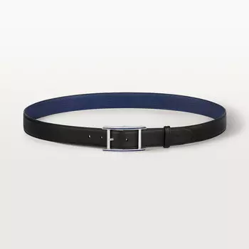 Мужской ремень Cartier Ceinture, Tank de Cartier, черная и синяя зернистая воловья кожа