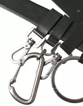 Мужской ремень Dolce & Gabbana из телячьей кожи с металлической пряжкой, черный