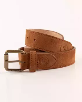 Мужской ремень из гладкой коричневой замши El Ganso, коричневый