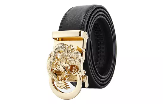 Мужской ремень из коровьей кожи, ширина 3,5 см ALIEN BANG, Gold Starry Box