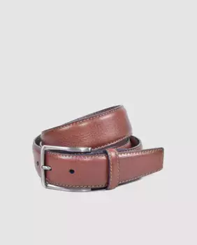 Мужской ремень из кожи с гравировкой в цвет кожи Olimpo, коричневый