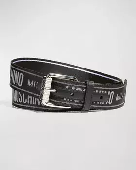 Мужской ремень из лямок с логотипом Moschino, цвет Black Multi