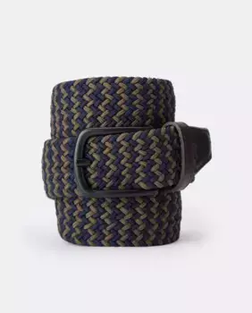 Мужской ремень из плетеной резины Dustin, зеленый