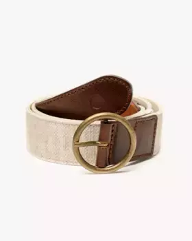 Мужской ремень из серой кожи и ткани PuroEgo, серый