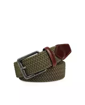 Мужской ремень из текстиля и кожи коричневого цвета Lois, зеленый