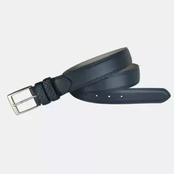 Мужской ремень из воловьей кожи Leyva, тёмно-синий