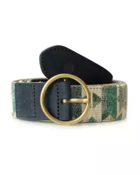 Мужской ремень из замши и этнической ткани PuroEgo, синий