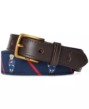 Мужской ремень polo bear с кожаной отделкой Polo Ralph Lauren, синий