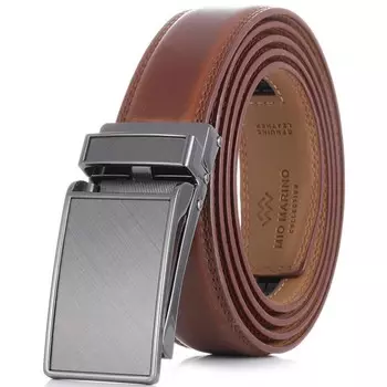 Мужской ремень с храповым механизмом в клетку тартан Mio Marino, цвет Burnt Umber