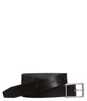 Мужской ремень с пряжкой Johnston & Murphy из полированного никеля, черный