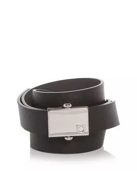 Мужской реверсивный кожаный ремень Gancini FERRAGAMO, коричневый