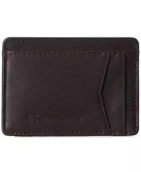 Мужской RFID-безопасный передний карманный кошелек из гладкой кожи, тонкий держатель для карт Alpine Swiss, коричневый