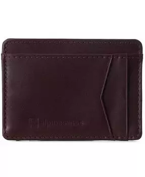 Мужской RFID-безопасный передний карманный кошелек из гладкой кожи, тонкий держатель для карт Alpine Swiss, красный