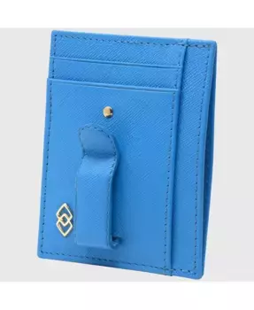 Мужской RFID-кошелек Double Diamond для переднего кармана с денежным зажимом в минималистичном стиле Alpine Swiss, синий