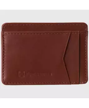 Мужской RFID-защищенный минималистичный кожаный кошелек для переднего кармана тонкий картхолдер Alpine Swiss, коричневый